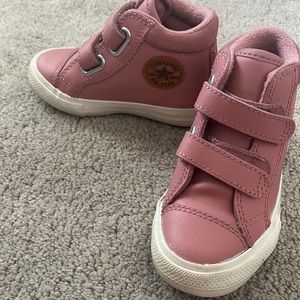 Pink high top converse